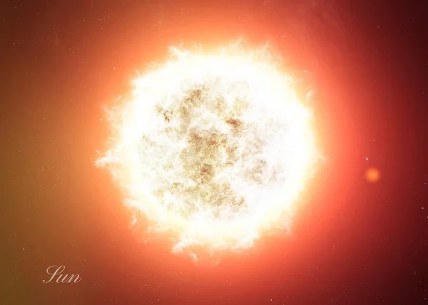 Солнце, из космоса, показаны все они красоты. Очень детальное изображение, включая элементы, представленной НАСА. Другие ориентиров и планет доступны — стоковое фото