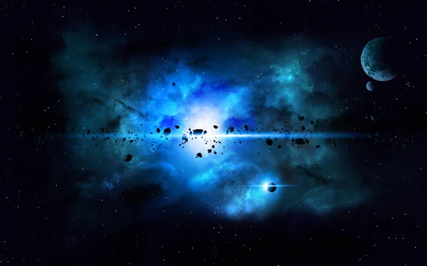 Синий Глубокий космос мнимой туманность — стоковое фото