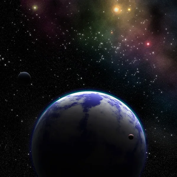 Суперновинки и extrasolar планета — стоковое фото