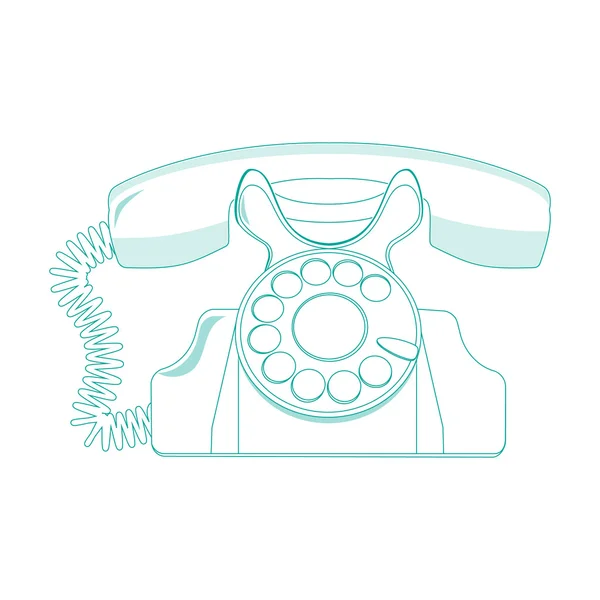 Возразите ретро телефону, старому ротационному телефону — стоковый вектор