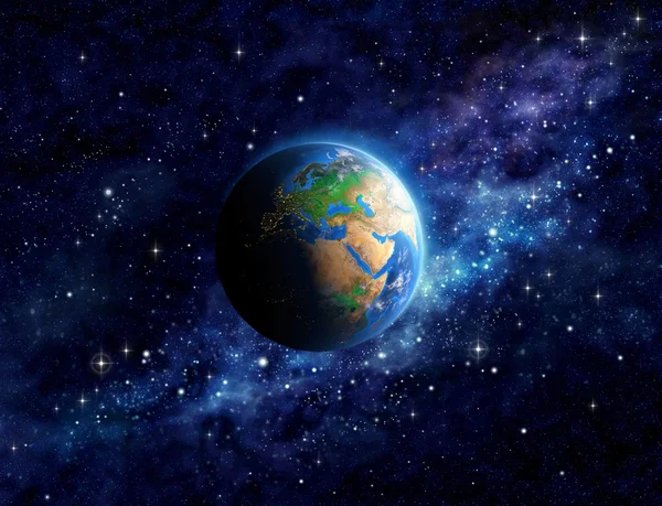 Планета Земля в космическом пространстве — стоковое фото