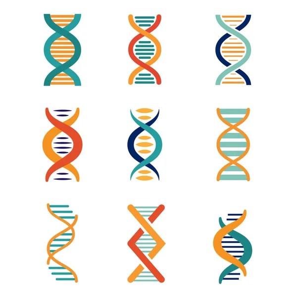 ДНК, генетики векторные иконки — стоковый вектор