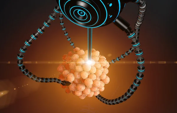Наноробота оплодотворяет клетки яйцо. Анатомические будущее Медицинская концепция — стоковое фото