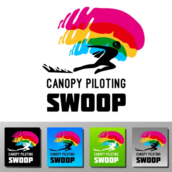 Swoop canopy пилотирования skydive векторный логотип — стоковый вектор