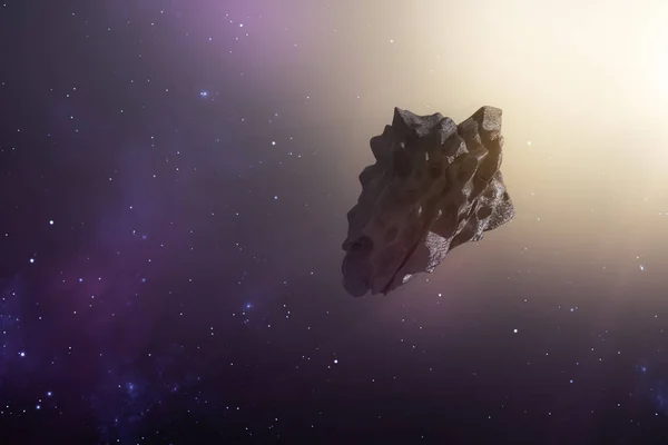 Астероид в глубоком космосе — стоковое фото