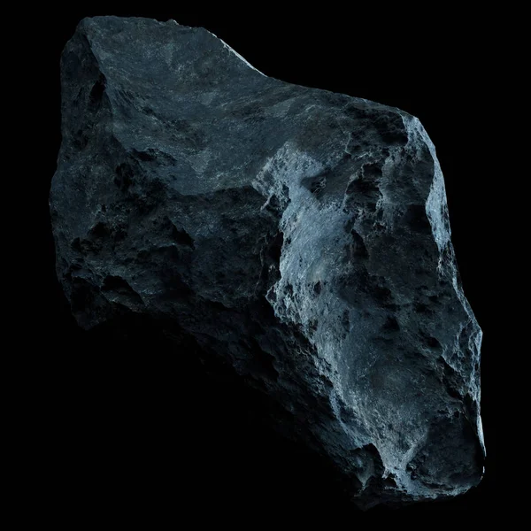 Темный рок астероид изолированных 3d-рендеринга — стоковое фото