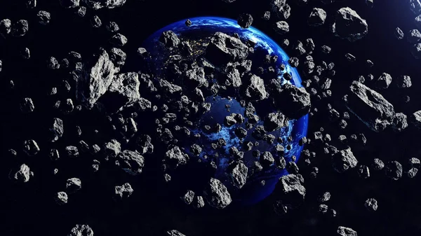 Астероиды в далеко от орбиты — стоковое фото