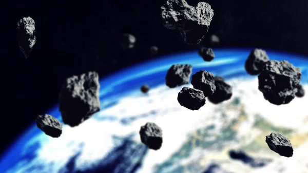 Пояс астероидов в пространстве — стоковое фото