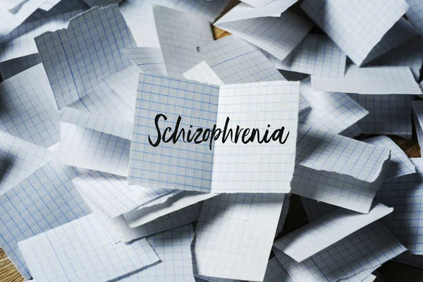 Текст шизофрении в кусок бумаги — стоковое фото