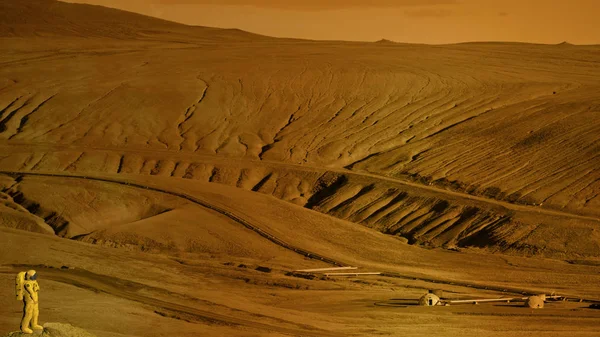 Планета Марс Почвы Коры Пространство Солнечной Системы Колонизация Астронавт Космонавт — стоковое фото