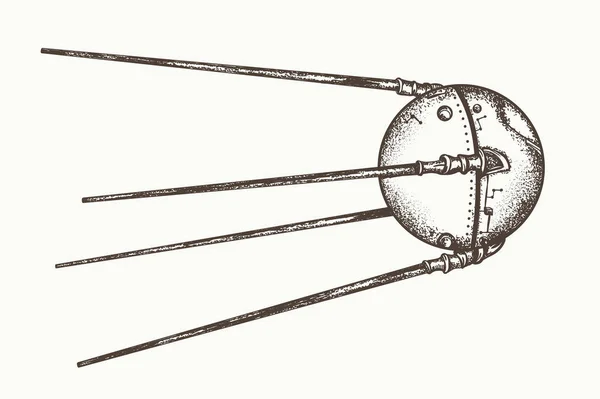 Спутник вектор. Спутник земли Спутниковое, рисованной — стоковый вектор