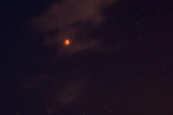 Кровь Луны Концепции Красный Полной Луны Против Черного Неба — стоковое фото
