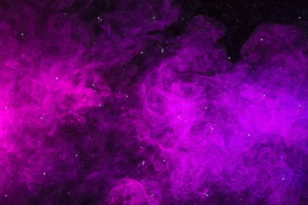 Розовый Фиолетовый Дым Черном Фоне Вселенная Звездами — стоковое фото