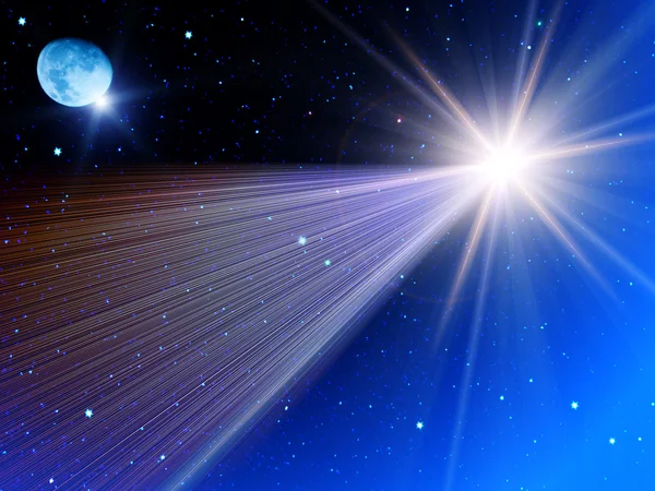 Небо звезды комета Луны — стоковое фото