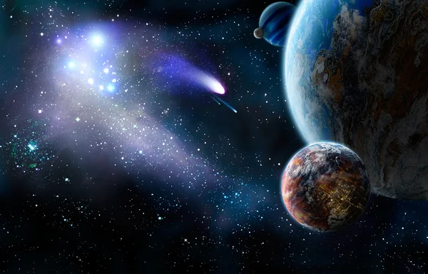 Атака комет из космоса — стоковое фото
