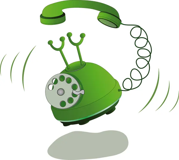 Зеленый телефон и требование — стоковый вектор