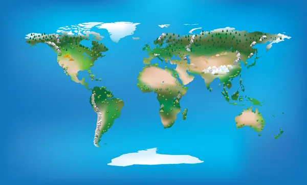 Полноцветный карта мира и подробная земли — стоковое фото