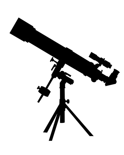 Черный силуэт телескоп — стоковый вектор