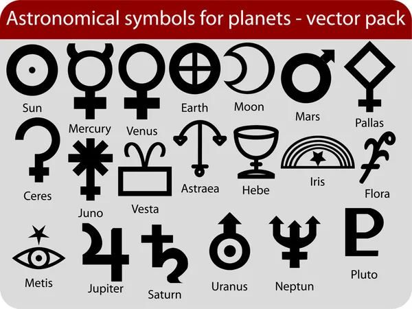 Символы планеты — стоковый вектор