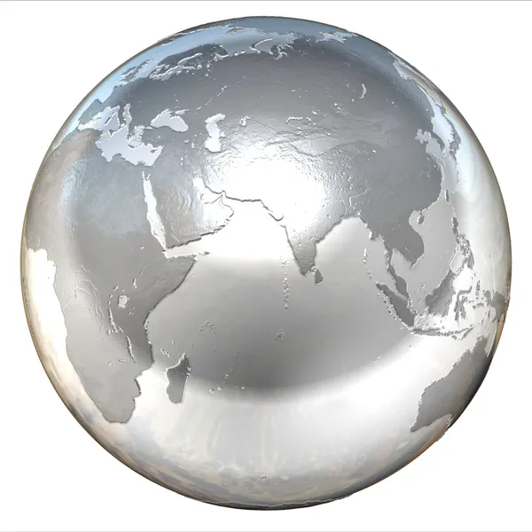 Серебряный земной шар — стоковое фото